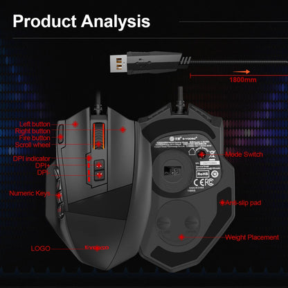 E-YOOSO X-39 USB Wired RGB Gaming Mouse 24000 DPI SG8960 19 buttons programmable game Optical mice for Computer PC Laptop