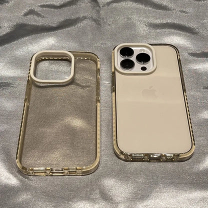 Luxury Transparent Airbag Phone Case For iPhone 18 Pro 17 16 15 14 13 12 11 Pro Max Plus Contrasting Bumper Shockproof TPU Cover