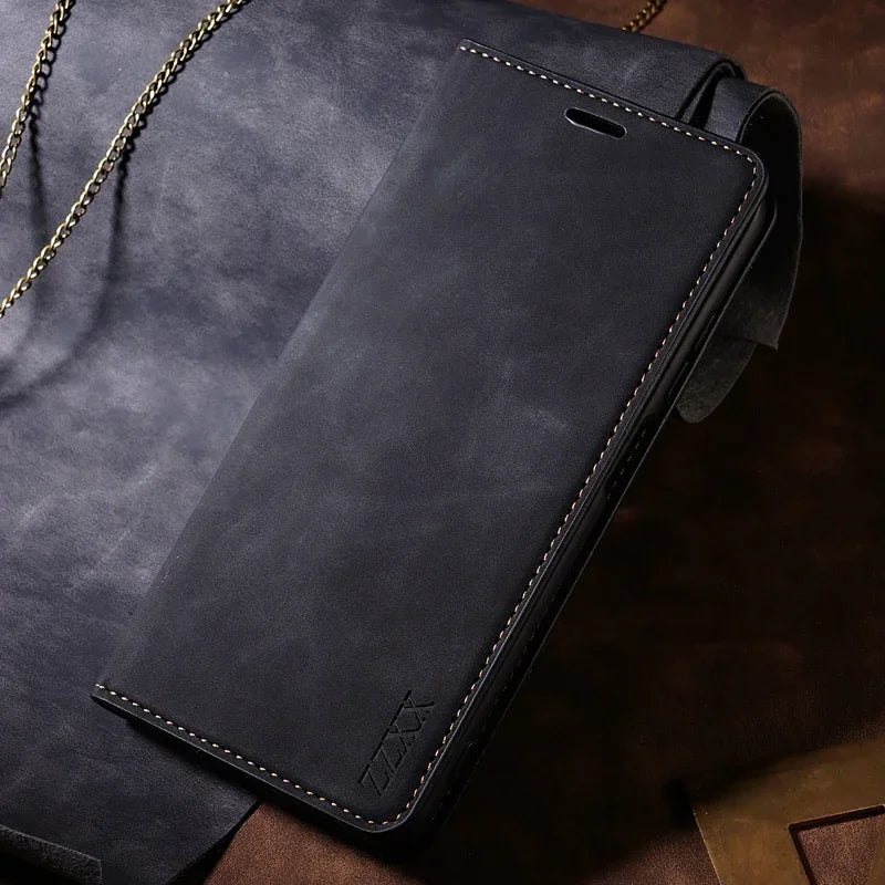 Wallet Skin Friendly Flip Leather Case For Samsung Galaxy S26 Ultra S25 Edge S24 Plus S23 FE A15 A16 A17 A26 A35 A36 A54 A55 A56
