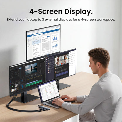 Vention 13 in 1 USB C Docking Station 8K DP Triple Display Dual 4K HDMI USB 3.2 HUB One Touch Screen Off for MacBook Pro Windows