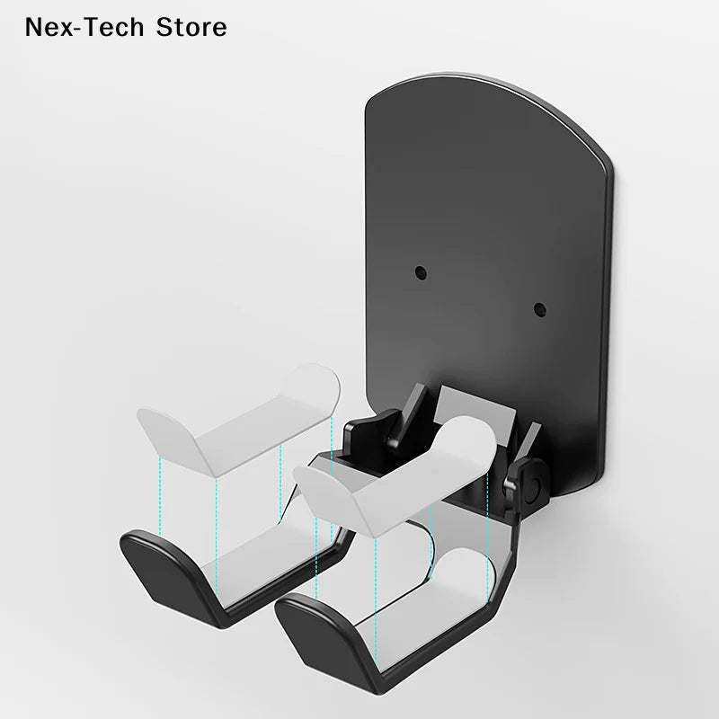 Wall Mounted Gaming Headset And Controller Bracket Base - No Punching Easy Install Storage Rack For Game Accessories
