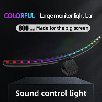 60cm Desk Lamp LED Light RGB Curved Straight Computer Monitor Screen Hanging Light Bar USB 3 Color Dimmable Reading Table Lamp