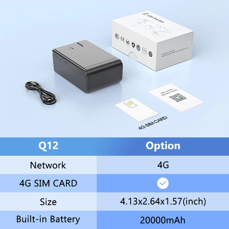 Strong Magnet 4G Car GPS Tracker Vehicle Locator Vibration Alarm Long Standby 20000/10000mAH Battery with Free APP