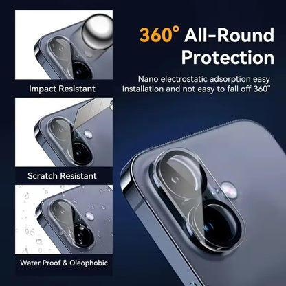 4Pcs Camera Protector For iPhone 17 16 15 14 13 Pro Max Mini 17Air Tempered Glass Len Screen Protectors Film For iPhone 17 16