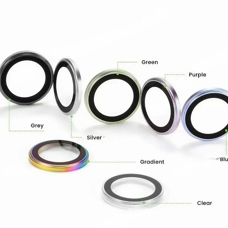 3D Metal Lens Protector Glass For iPhone 17 Pro 17Pro Max 17 Air Alloy Back Camera Ring Cover For iPhone 16 Pro 16 Pro Max Lens