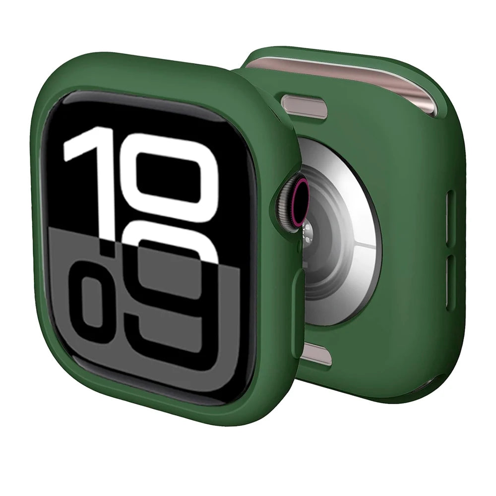Soft Silicone Case for Apple Watch Band 46mm 45 44 42mm 41 40mm Accessories Protectector iWatch Series SE 12 11 10 9 8 7 6 Cover