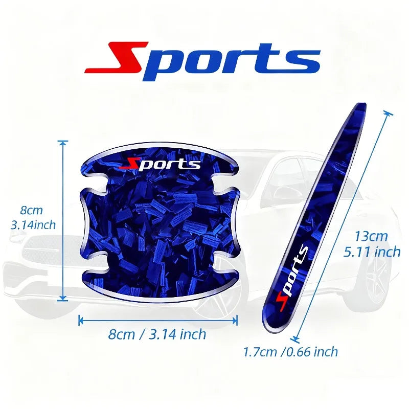 1 Set Carbon Fiber Car Door Wrist Protection stickers Door Handle Anti Collision Decorative Sticker Scratch-Resistant Wear