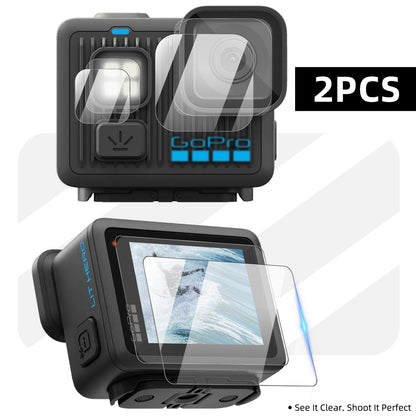 9H Hardness Glass for Gopro Lit Hero, Screen & Lens Protector Clear Ultra-HD Tempered Glass Anti-scratch Film Accessories
