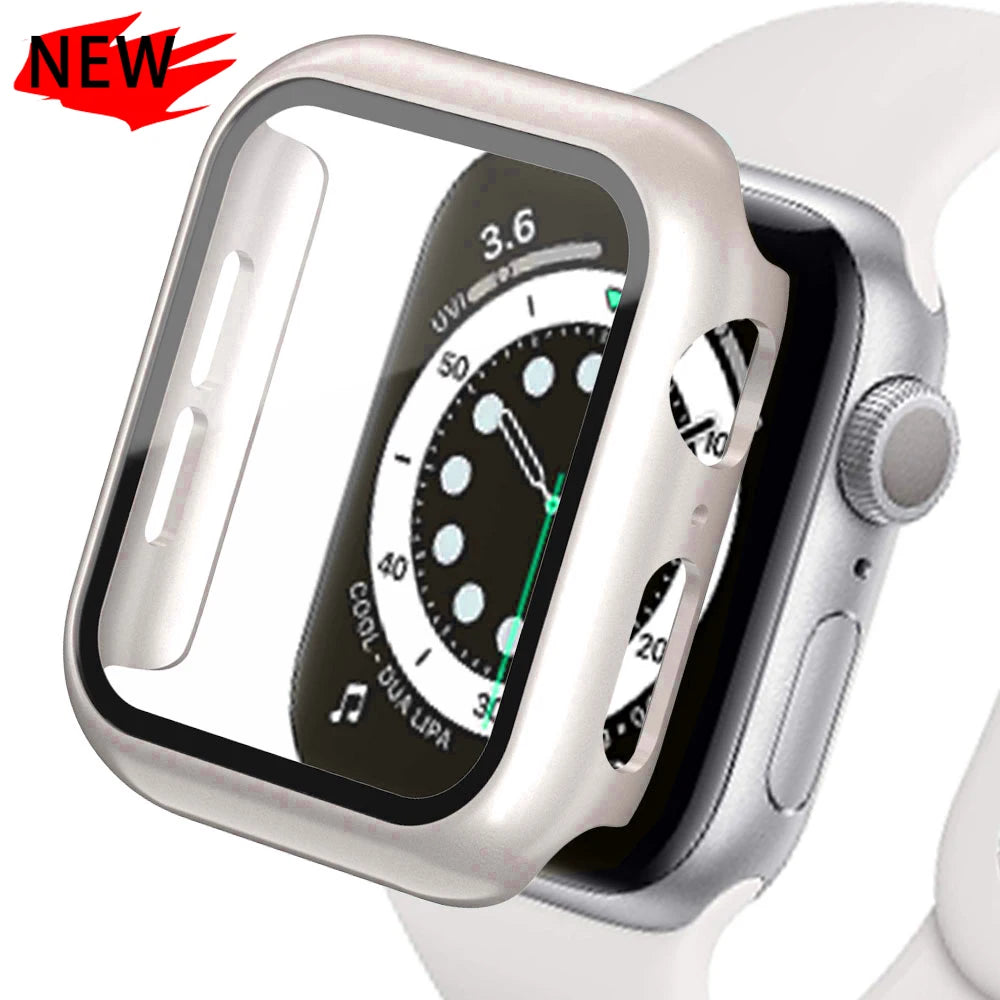 Tempered Glass+Cover for Apple Watch Case Ultra Accessories SE 3 4 5 6 7 8 Iwatch Screen Protector Case 49mm 45mm 41mm 44mm 40mm