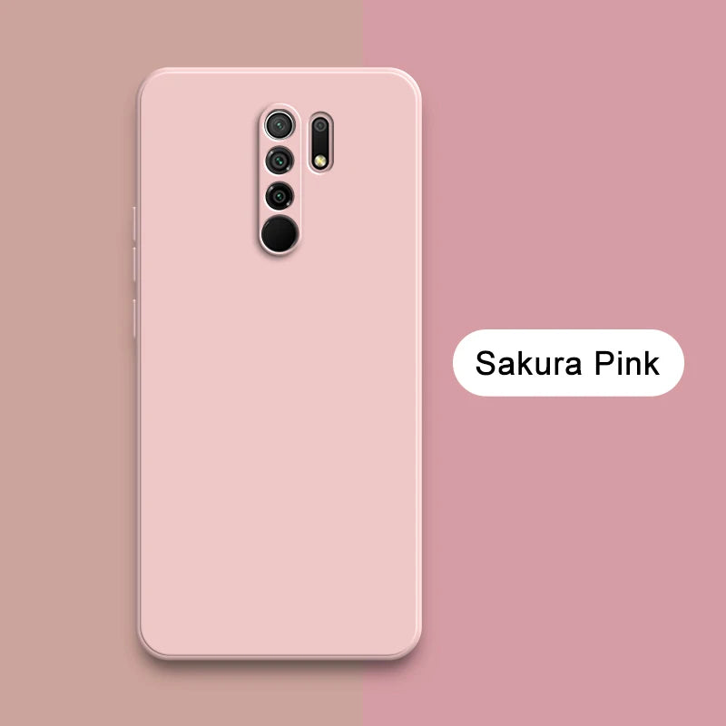Original Square Liquid Silicone Case for Xiaomi Redmi 9 9A 9i 9T Power Camera Protective Cute Phone Back Cover Redmi9 T Fundas
