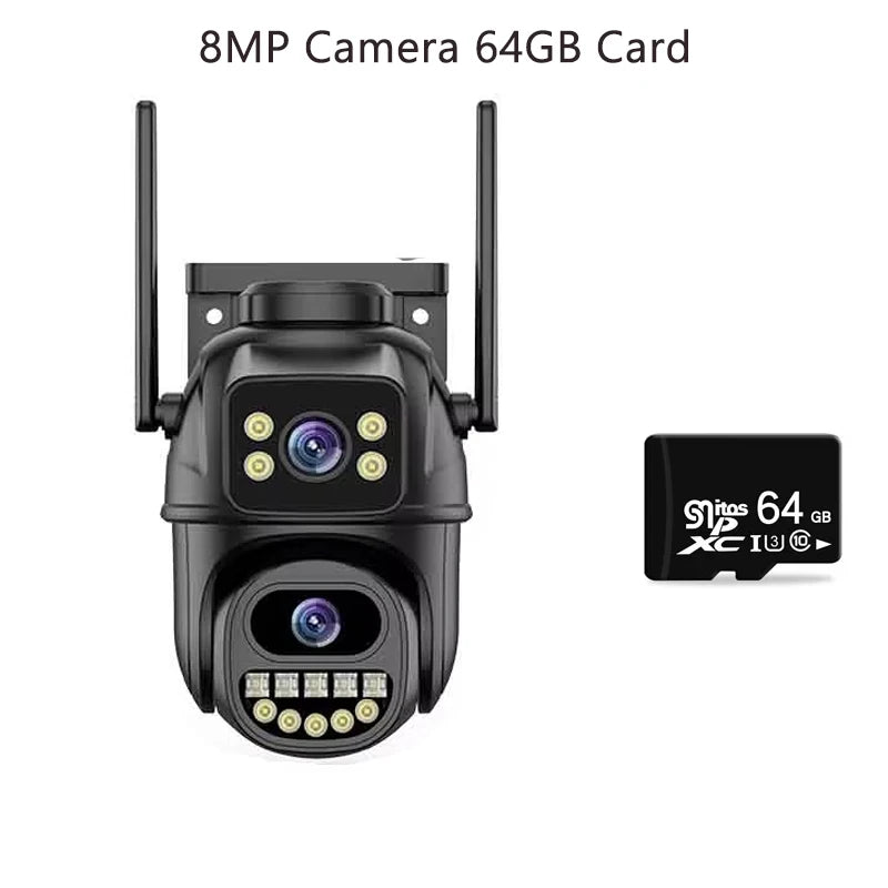 12MP PTZ Wifi Camera IP 8X Digital Zoom Outdoor Dual Screen Color Night Vision 8MP CCTV Video Surveillance Camera Wireless ICSee