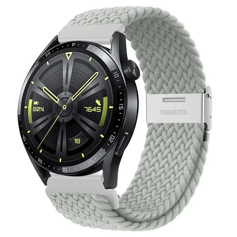 20 22mm Strap for Samsung Galaxy Watch 7 6 5 4 Band 40/44mm 5Pro Active 2 Gear S3 Braided Elastic Bracelet for Huawei GT2/3 4Pro