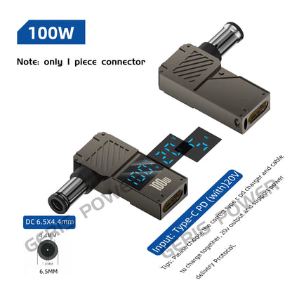100W USB Type C Fast Charging Adapter Plug Connector Universal USB C to DC Laptop Charger Converter for Lenovo Dell Asus Hp Acer