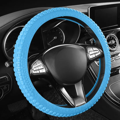 Universal Elastic Car Silicone Steering Wheel Cover Tire Texture Soft No Inner Ring Steering Wheel Automobiles Accessories