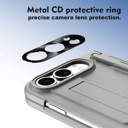 For iPhone Duo iPhone 18 Fold Bracket Phone Case With S Pen Hinge Protection Flim Glass Screen Shockproof Back Full Cover
