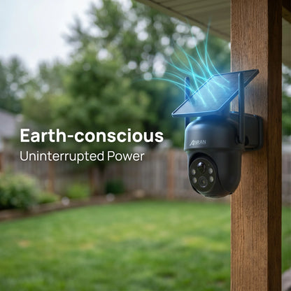 ANRAN 5MP Solar Surveillance Camera Wifi Security Camera Outdoor Wireless Flash Spotlight IP66 Waterproof Smooth Two Way Audio