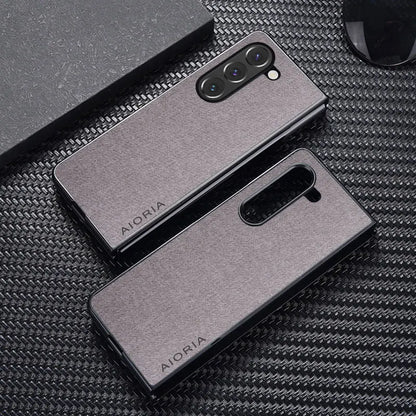 Case for Samsung Galaxy Z Fold 7 6 5 4 3 5G Fold6 coque Luxury textile Leather cover funda for samsung galaxy z fold 6 case capa