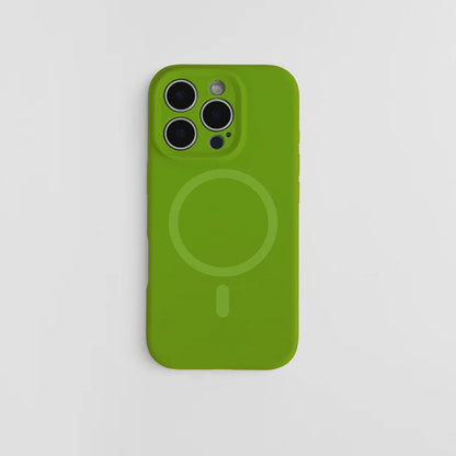 Magnetic Solid Color Liquid Silicone MagSafe Phone Case for iphone 17Pro Max 16 15 15Pro 14 13 Skin Feel Wireless Charging Cover