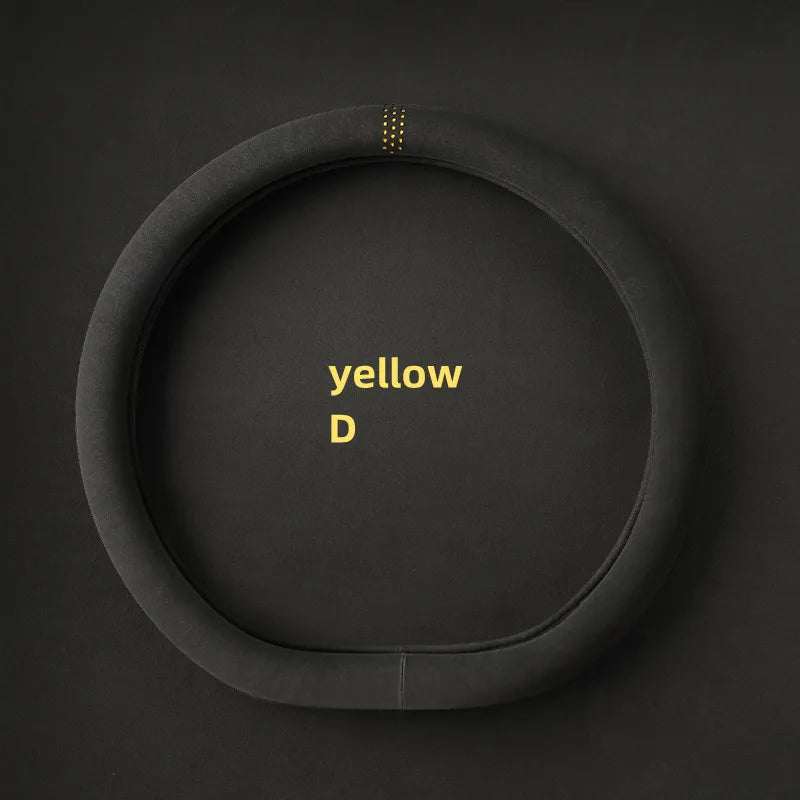 Suede Cover for All Seasons Auto Steering Wheel Cover Ultra-thin Non-slip D-shaped Round Breathable Car Steering Wheel Protector