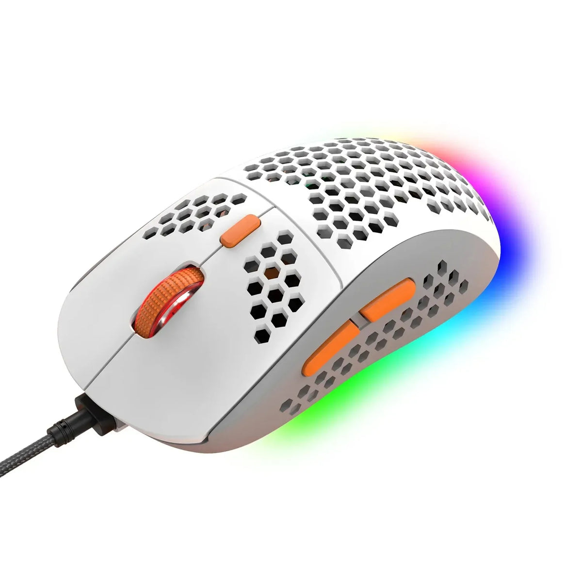 Free Wolf M8 Optical Adjustable RGB Gaming Mouse Customized PC Notebook Wired Macro Colorblocking Lightweight E-sports Ergonomic