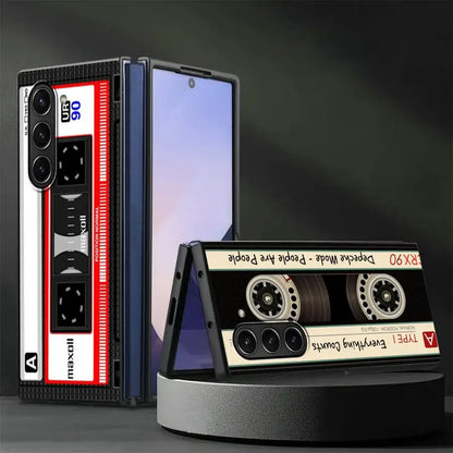 Vintage Tape Camera Back Phone Cover Case for Samsung Galaxy Z Fold 7 6 5 4 3 ZFold6 ZFold7 ZFold4 ZFold3 ZFold5