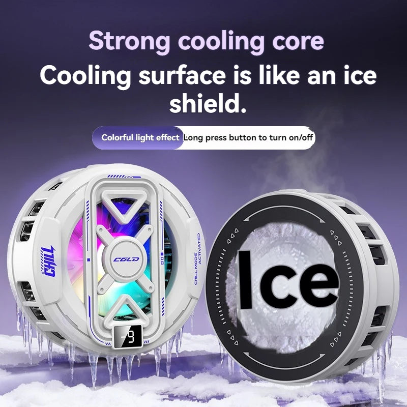 K51 AI Mobile Cooler Magnetic Back-clip Ice Cooling Radiator Digital Display RGB Light Gaming Cooler Temperature Control
