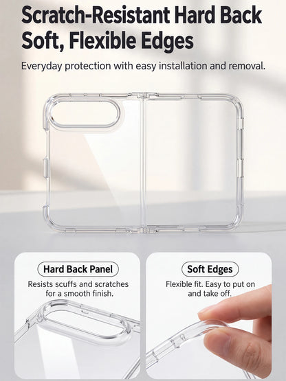 KEYSION Crystal Transparent Fold Phone Case for iPhone Duo HD Clear Soft TPU+Acrylic Shockproof Back Cover for iPhone Duo 2026