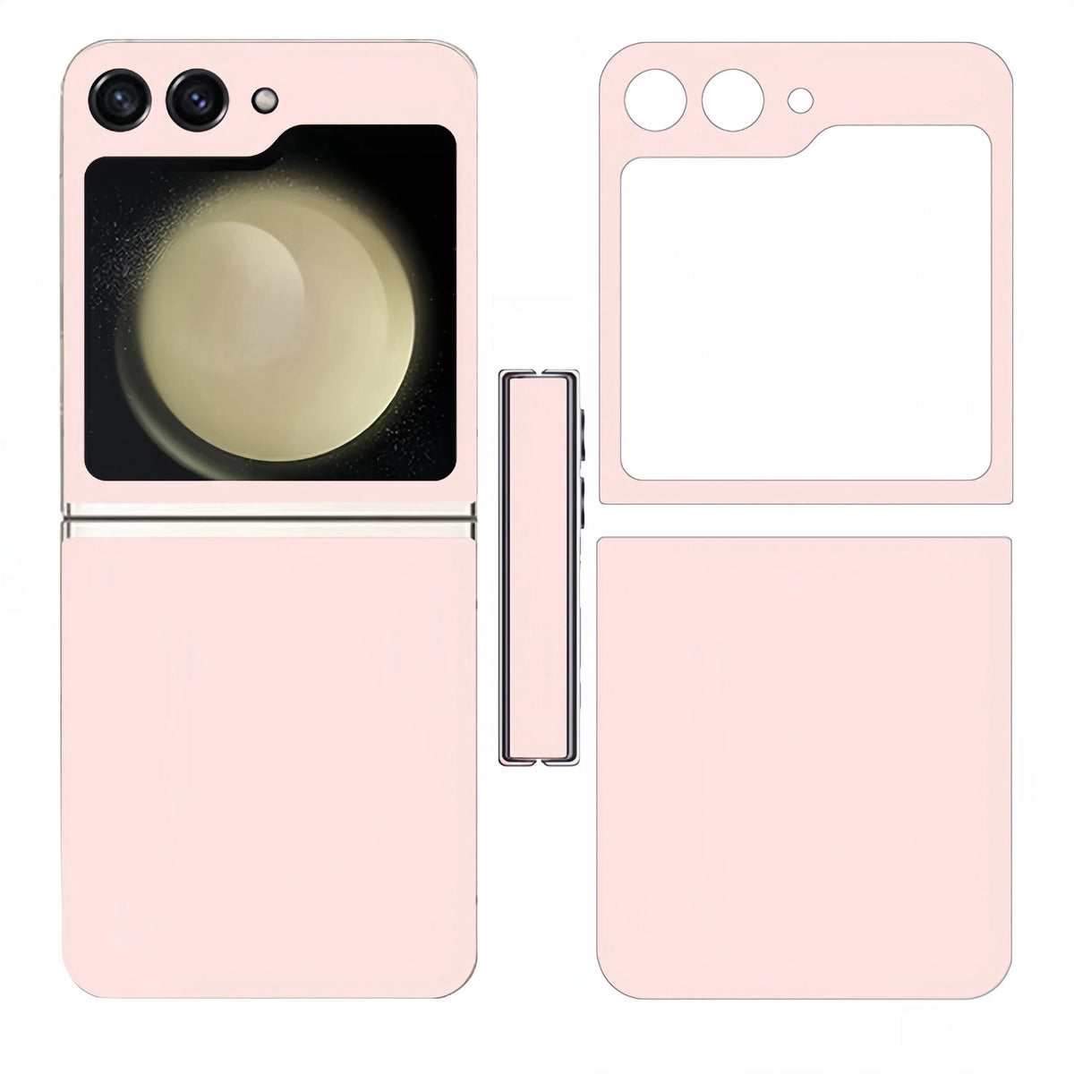 Plain Decal Skin for Samsung Galaxy Z Flip6 5 4 7Back Screen Protector with Hinge Film Cover Flip5  Wrap Colorful Sticker
