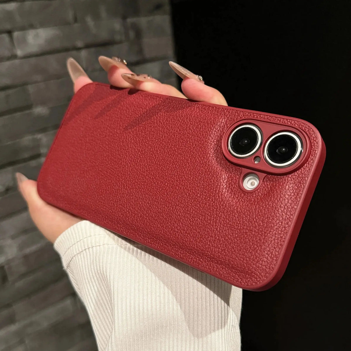 Leather Texture Shockproof Case For iPhone 16 15 14 13 12 Mini 11 Pro XS Max X XR 7 8 Plus SE Plain Matte Silicone Cover Bumper