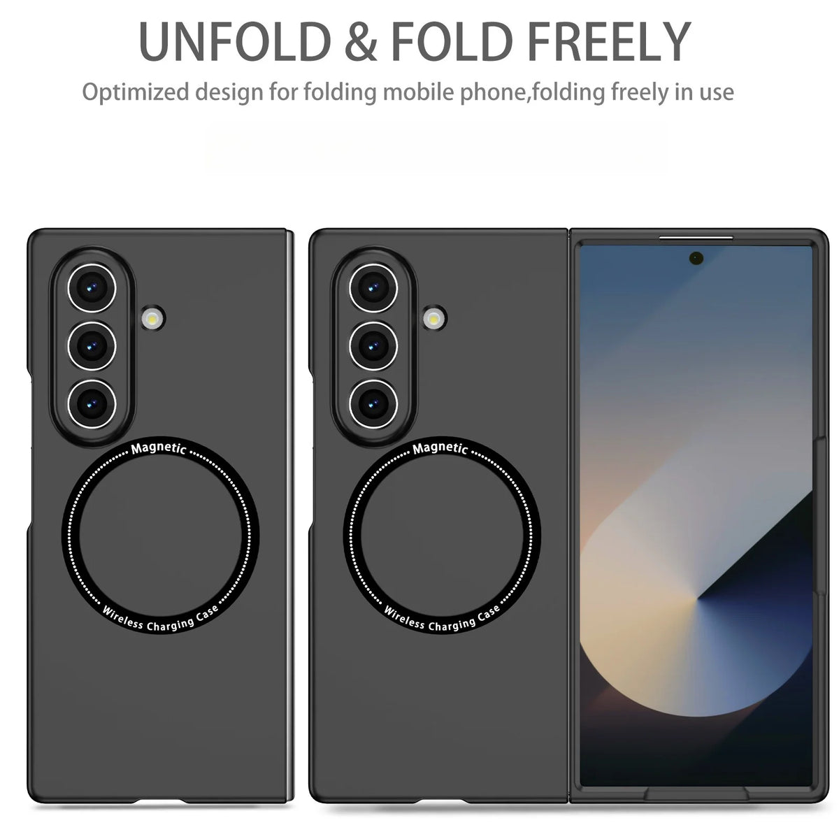 Anti-Fingerprint Plain Black Case for Samsung Galaxy Z Fold 8 Ultra 5G Fold8 Fold7 Fold 7 6 5 4 3 Fold6 Fold5 Fold4 Fold3