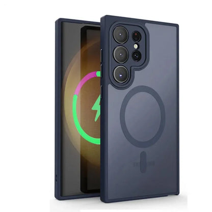 Magnetic Luxury Matte Phone Case For Samsung Galaxy S26 S25 S24 S23 Ultra Plus FE Lens Protect Wireless Charge Shockproof Cover