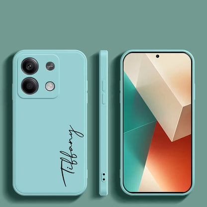 For Xiaomi Redmi Note 13 Pro Plus 4G 5G Customized Personalized Name Initials Liquid Silicone Case Cover For Redmi Note 13pro