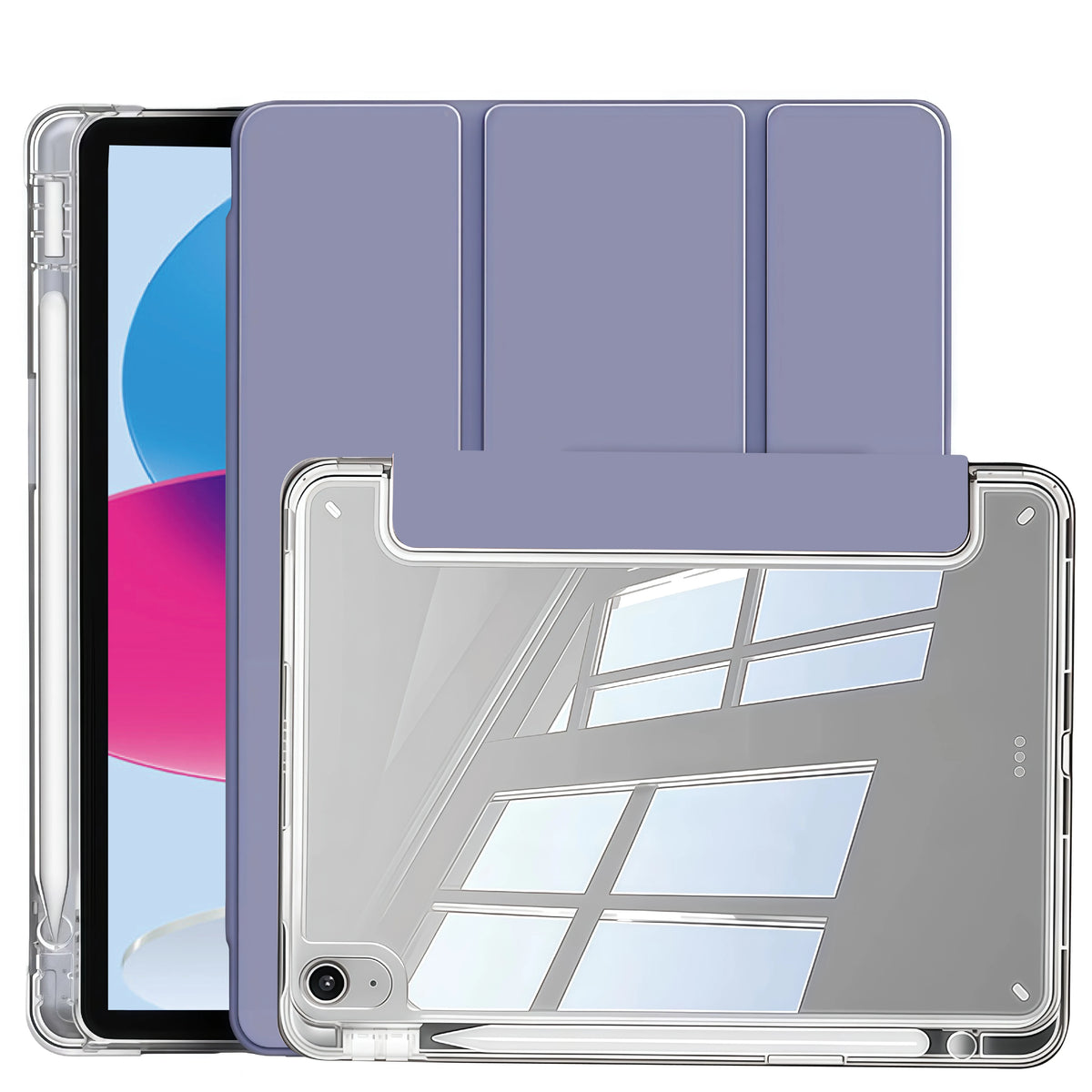 Case for iPad (A16) 11th Gen, 10th Gen, 11-inch 2025, iPad 9th/8th/7th/6th/5th gen, iPad Air Crystal Clear Case with Pencil Slot