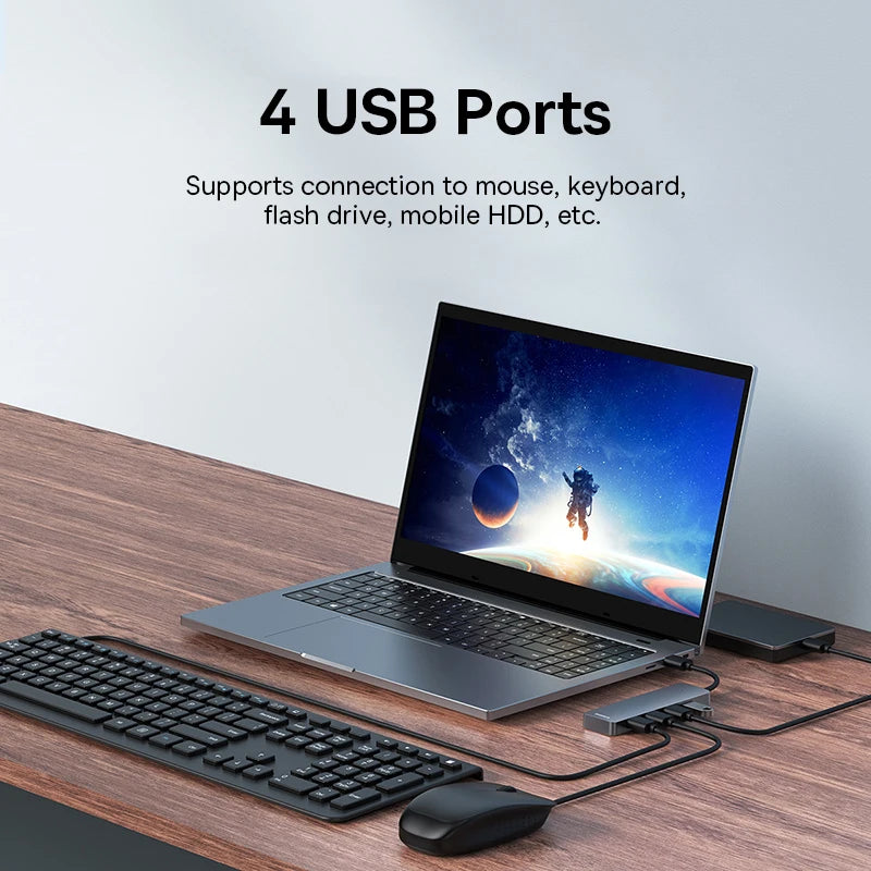 Baseus Usb Hub 4 Port ABS Hub Usb 3 0 for Laptop Multi Splitter Adapter For Xiaomi Lenovo Macbook PC Computer Accessories
