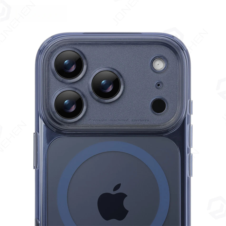 Business Matte Clear Camera Button Magnetic Case For iPhone 17 Pro Max Air 17pro Detachable Lens Shockproof Cover For Magsafe