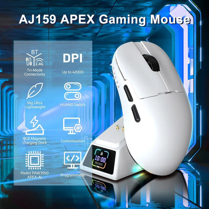 AJAZZ AJ159 Series Esports Gaming Mouse, AJ159 P MC and AJ159 APEX Versions, Ergonomic Wireless Computer Mouse For Gamers