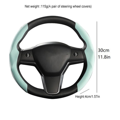 Winter Steering Wheel Cover for Telsa Model 3 Y Carbon Fiber Steering Wheel Cover Warm Cold-Resistant Anti-Slip Case