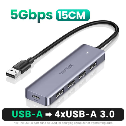 UGREEN USB C HUB 4 Ports Type C to USB 3.0 Hub Splitter Adapter for Laptop MacBook Mac Mini iPad Pro Samsung S25 iPhone 17