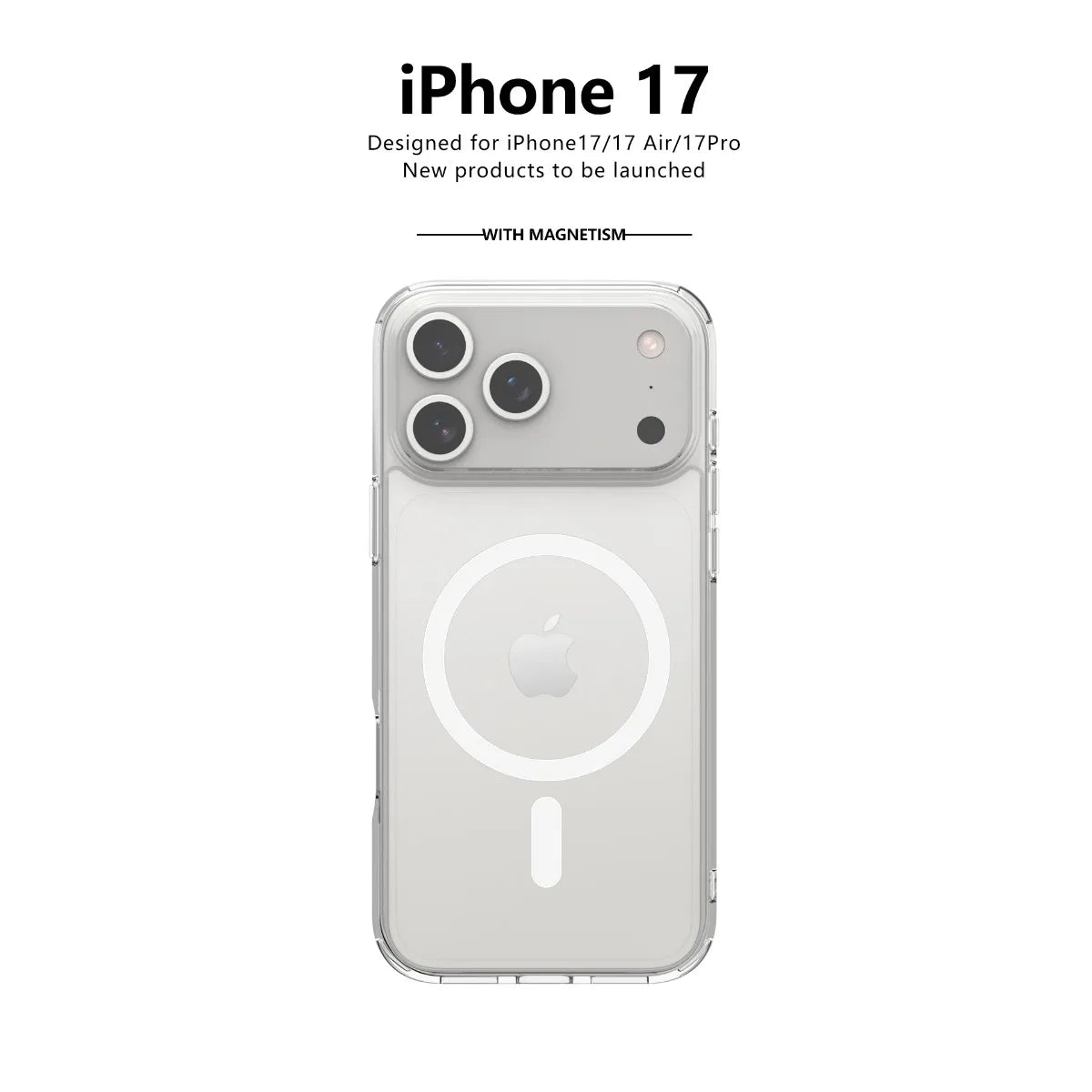 Shockproof For Magsafe Clear Magnetic Wireless Charge Case For iPhone 17 Air 17 Pro Max Hybird Hard Acrylic Back Cover Bumper