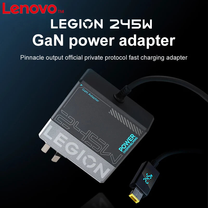 Lenovo Ultra-Fast Charger Portable Laptop Charger Lenovo Legion 245W Gan Power Adapter Universal Computer Charger Type-C C to C Cable Suitable for Legion Phones, Tablets, Laptops Portable Laptop Adapter