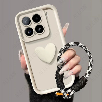 For Xiaomi 15T Pro Case For Xiaomi 15T  Phone case For Xiaomi 15TPro 3D Love Heart Hand Strap Back Cover For Xiaomi 15 T