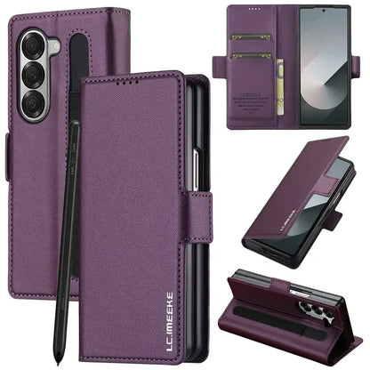 Magnetic Flip Leather Phone Case for Samsung Galaxy Z Fold 8 Ultra7 6 5 4 3 5G Fold6 Fold5 Fold8 Wallet Card Cover Etui Coque