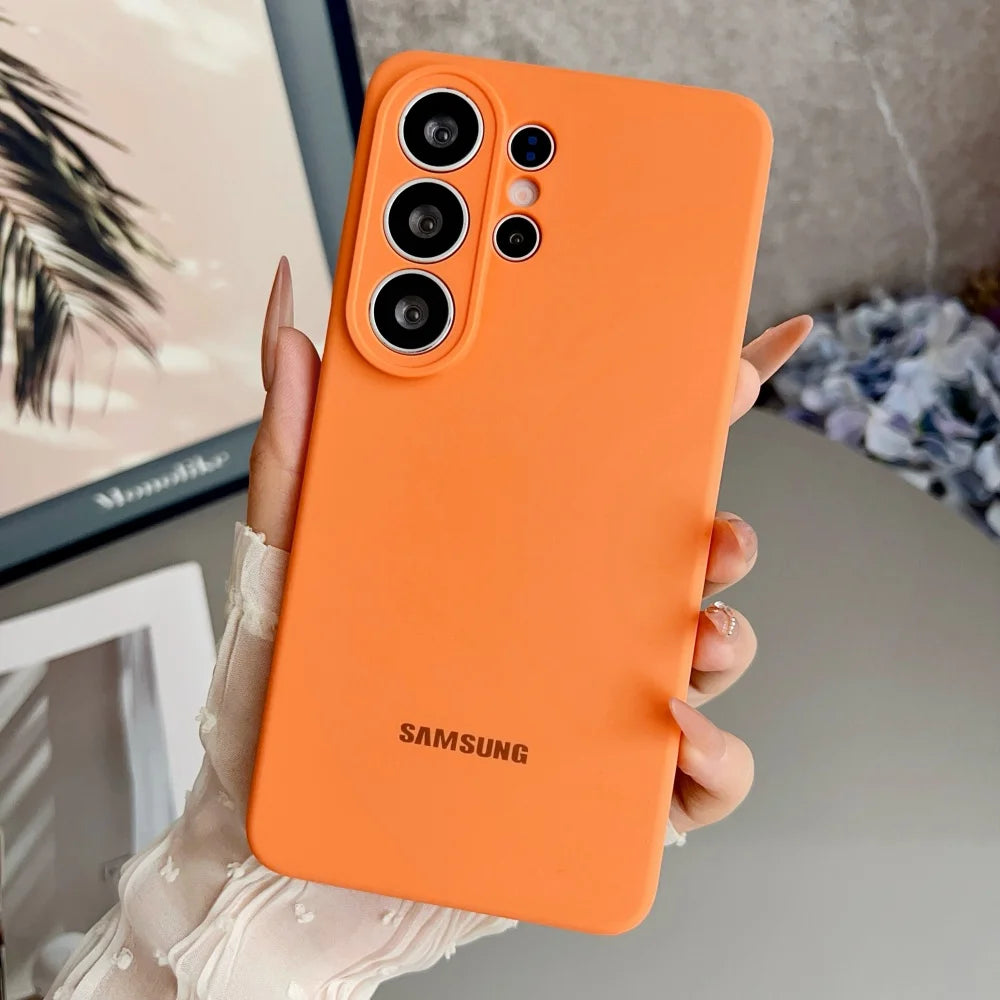 For Samsung Galaxy S26 S25 S26Plus S26Ultra Edge S24 S23 S22Ultra FE Case Soft Original Liquid Silicone Shockproof Phone Cover
