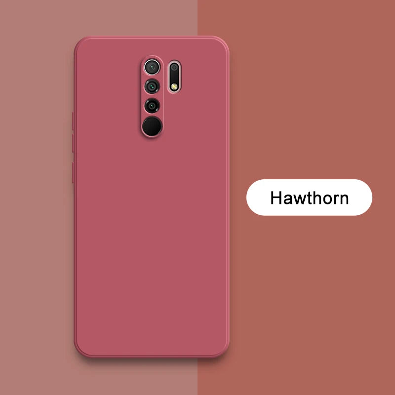 Original Square Liquid Silicone Case for Xiaomi Redmi 9 9A 9i 9T Power Camera Protective Cute Phone Back Cover Redmi9 T Fundas