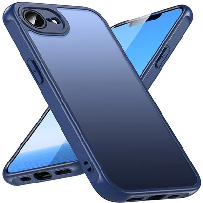 Retro Case for iPhone 17e / 16e , Hard PC Translucent Matte Back & Soft TPU Side Shockproof Proteciton cover for Apple iPhone17e