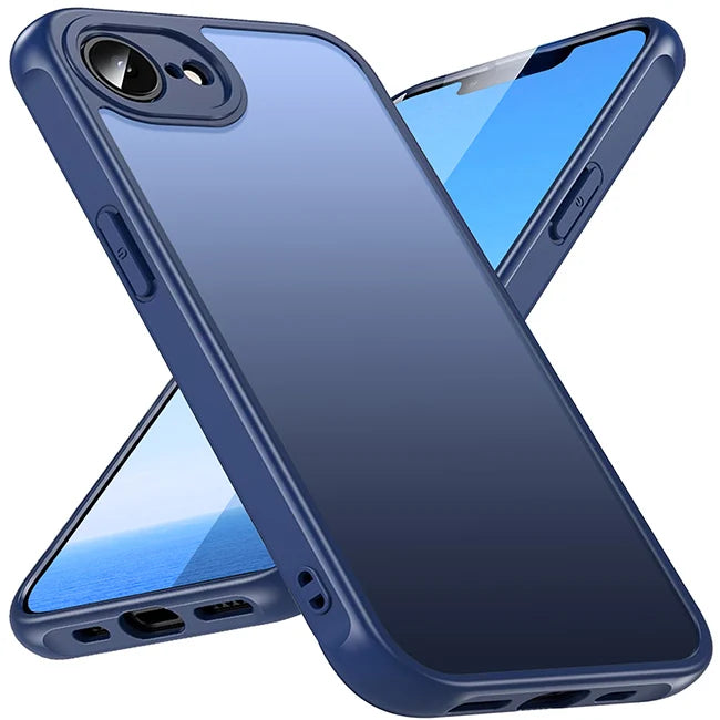 Retro Case for iPhone 17e / 16e , Hard PC Translucent Matte Back & Soft TPU Side Shockproof Proteciton cover for Apple iPhone17e