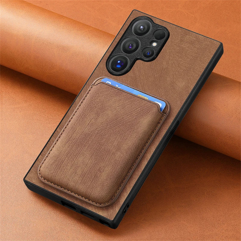 Luxury Leather Detachable Magnetic Card Slot Wallet Case For Samsung Galaxy S25 S24 S23 S22 S21 Ultra + Plus FE Shockproof Cover
