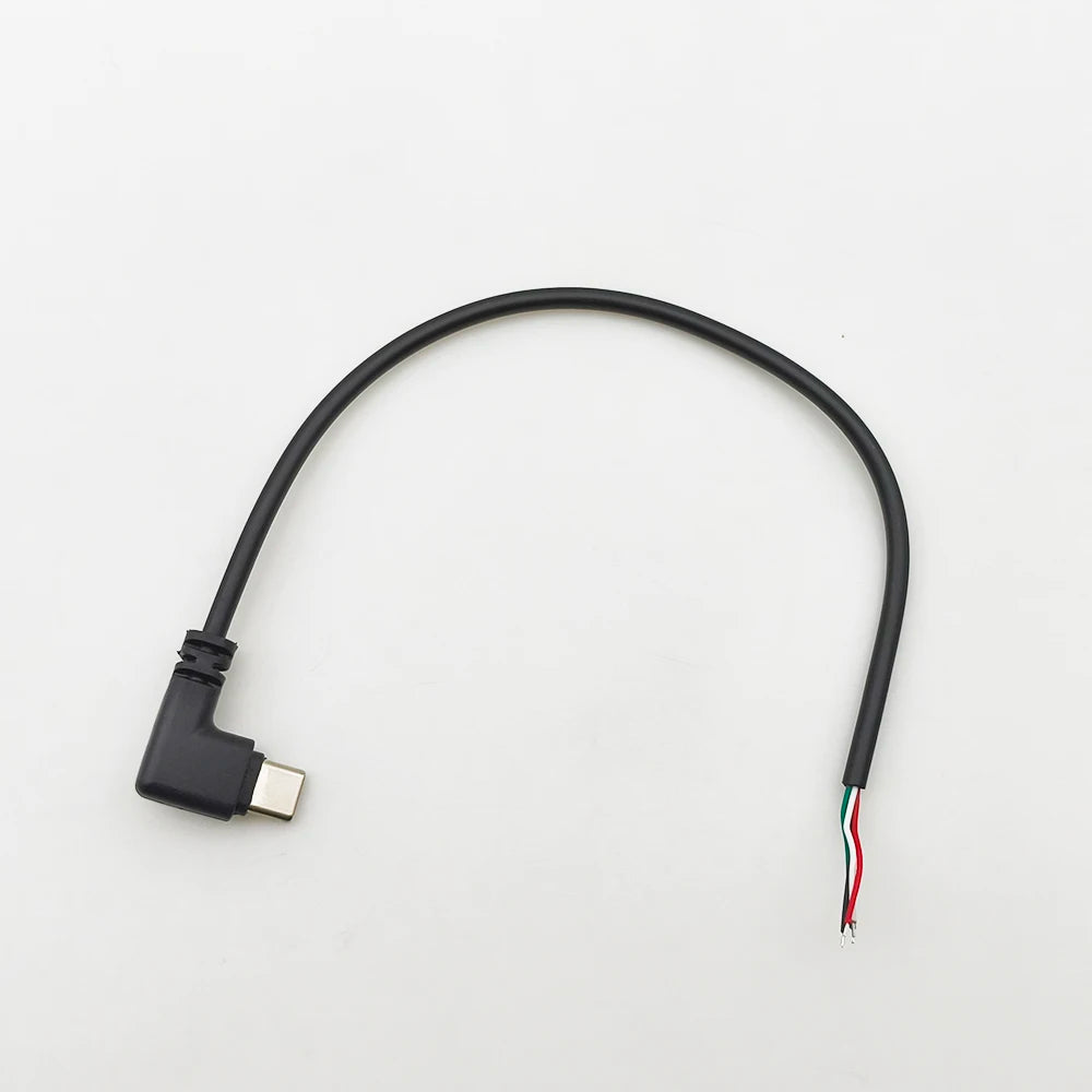 1/5Pcs Right Angle 2Pin 4Pin Wire USB Type C/Micro USB Male Plug Power Supply Charger Connector DIY Repair Cable 0.25m 0.3m 1m