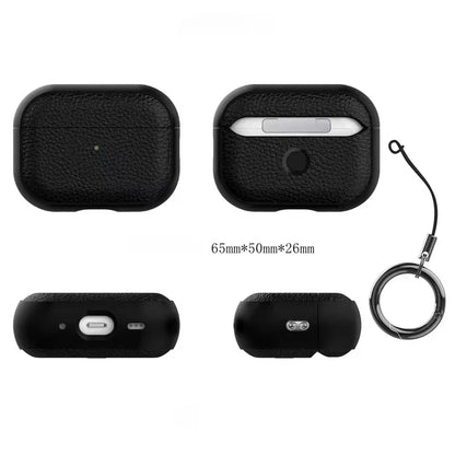 TPU Leather Case For AirPods 4 3 2 1 Earphones Protective Cases For Apple Air Pods Pro 1st 2nd Gen Cover Headset Shell With Hook