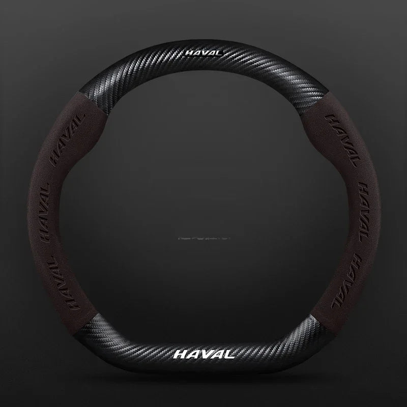 Suitable for Great Wall Haval H6 HEV PHEV sports version H2H3H7H8H9 suede carbon fiber anti-slip steering wheel cover accessorie